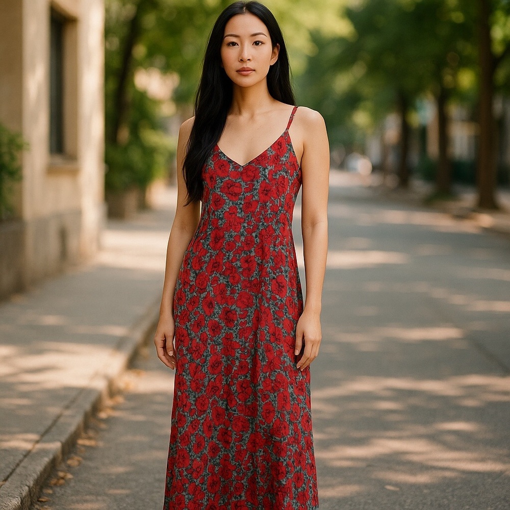 Floral Strappy Maxi Dress with Pockets 545 - Picture 2 of 2